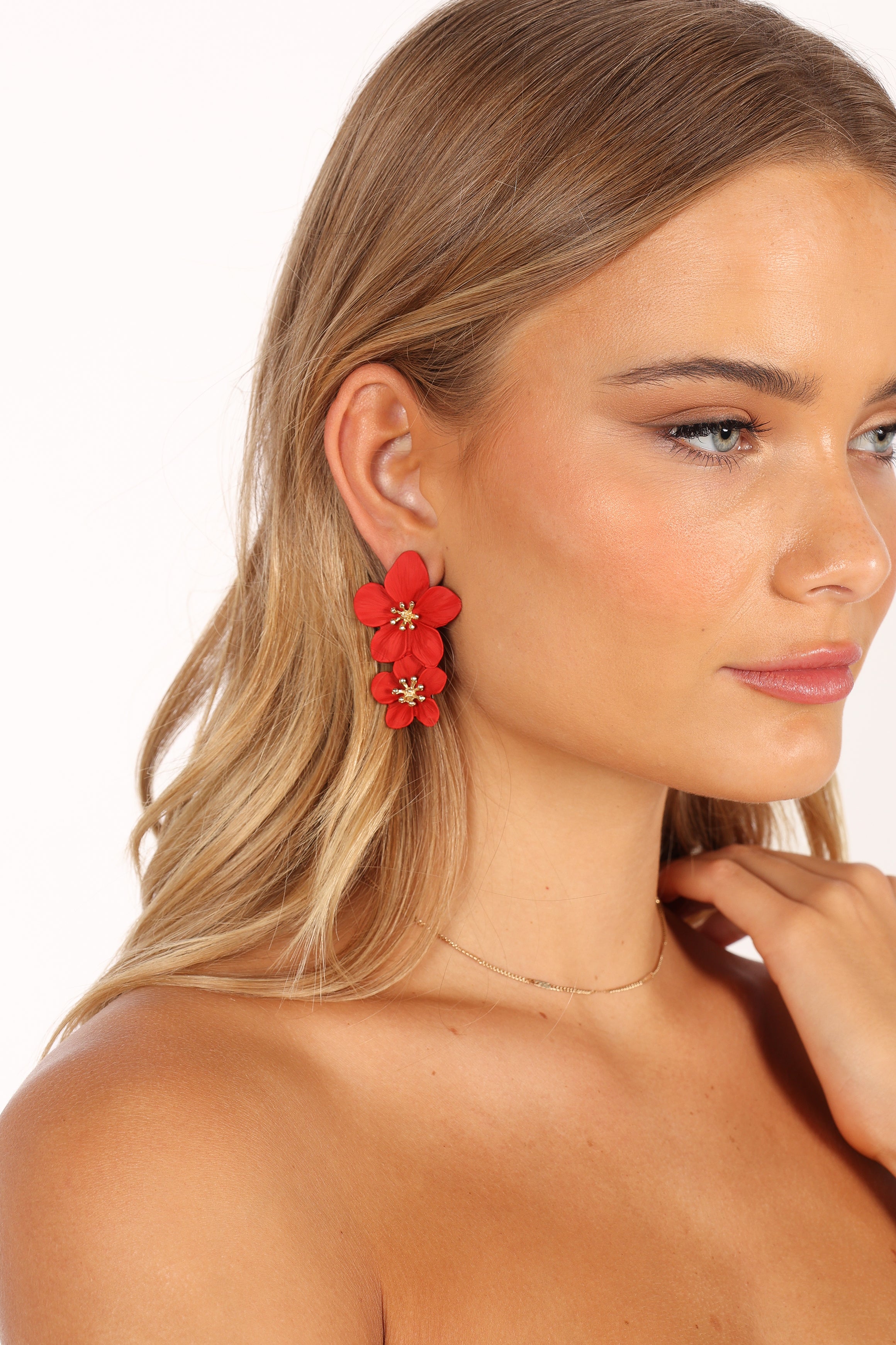 Petal and Pup USA ACCESSORIES Claret Statement Earrings - Red One Size
