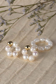 Petal and Pup USA ACCESSORIES Earrings and Ring Set - Pearl One Size
