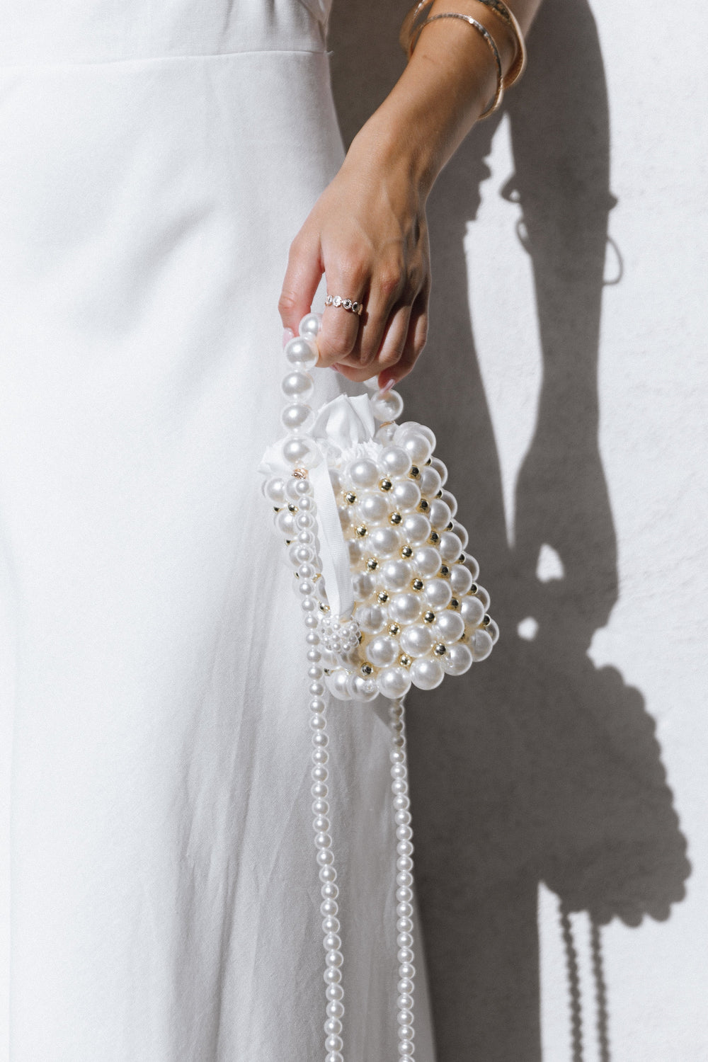 Petal and Pup USA ACCESSORIES Eleanor Beaded Bag - Pearl One Size