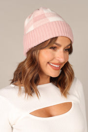 Petal and Pup USA ACCESSORIES Elena Beanie - Pink Gingham One Size