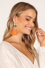 Petal and Pup USA ACCESSORIES Eloise Tassel Earrings - Gold/Orange One Size