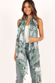 Petal and Pup USA ACCESSORIES Josie Lightweight Scarf - Green Tropical One Size