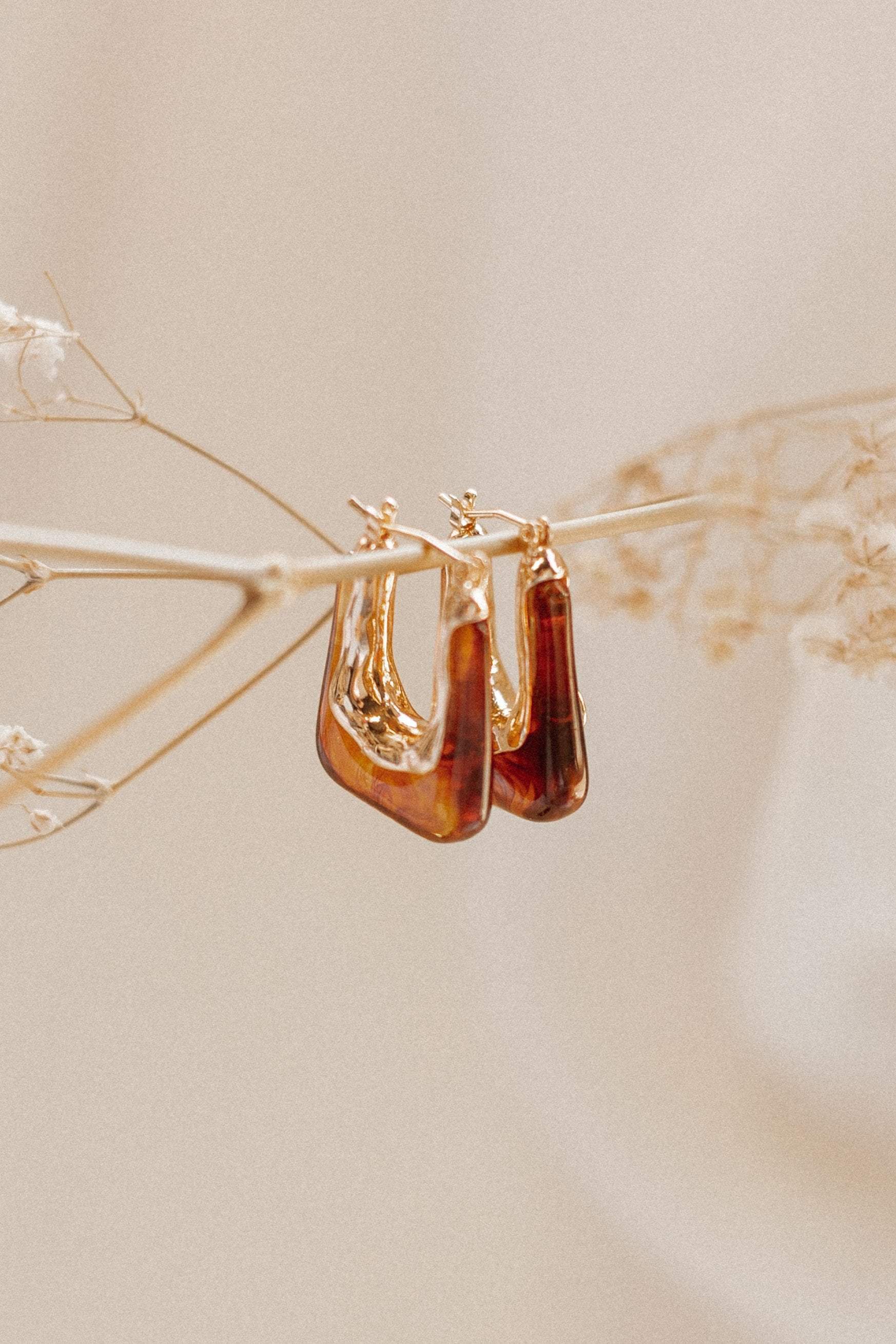 Petal and Pup USA ACCESSORIES Minsi Earrings - Brown One Size