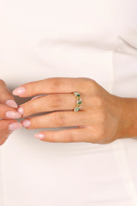 Petal and Pup USA ACCESSORIES Pinot Ring - Gold/Green One Size