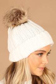 Petal and Pup USA ACCESSORIES Pippa Pom Beanie - Cream One Size