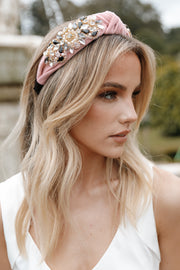 Petal and Pup USA ACCESSORIES Roan Embellished Headband - Blush One Size