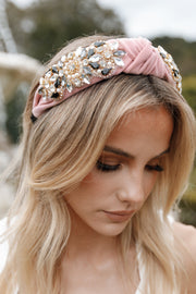 Petal and Pup USA ACCESSORIES Roan Embellished Headband - Blush One Size