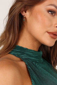 Petal and Pup USA ACCESSORIES Sadie Drop Earrings - Gold/Emerald One Size