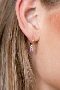 Petal and Pup USA ACCESSORIES Sadie Drop Earrings - Gold/Pink One Size