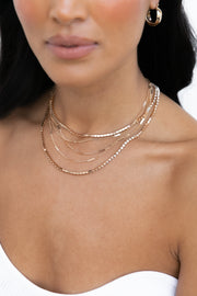 Petal and Pup USA ACCESSORIES @Venia Multi Layered Necklace - Gold One Size
