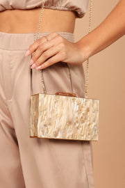 Petal and Pup USA ACCESSORIES Vixxie Resin Clutch - Beige Pearl One Size