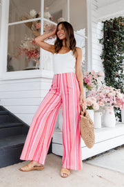 Petal and Pup USA BOTTOMS Camie Wide Leg Pant - Pink Stripe