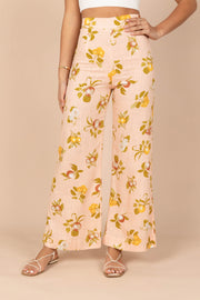 Petal and Pup USA BOTTOMS Cecily High Waisted Wide Leg Pants - Pink Floral
