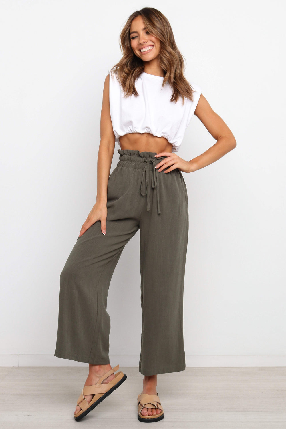JDEFEG Elderly Pants for Women Womens Wide Leg Palazzo Pants High Waisted  Pant Smocked Pleated Loose Fit Casual Trousers Womens Plus Size Olive Pants  Polyester,Cotton Coffee Xxl - Walmart.com