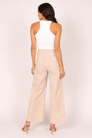 Archie High Waisted Tailored Pants - Beige - Petal & Pup USA