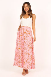 High waisted clearance maxi skirt pink