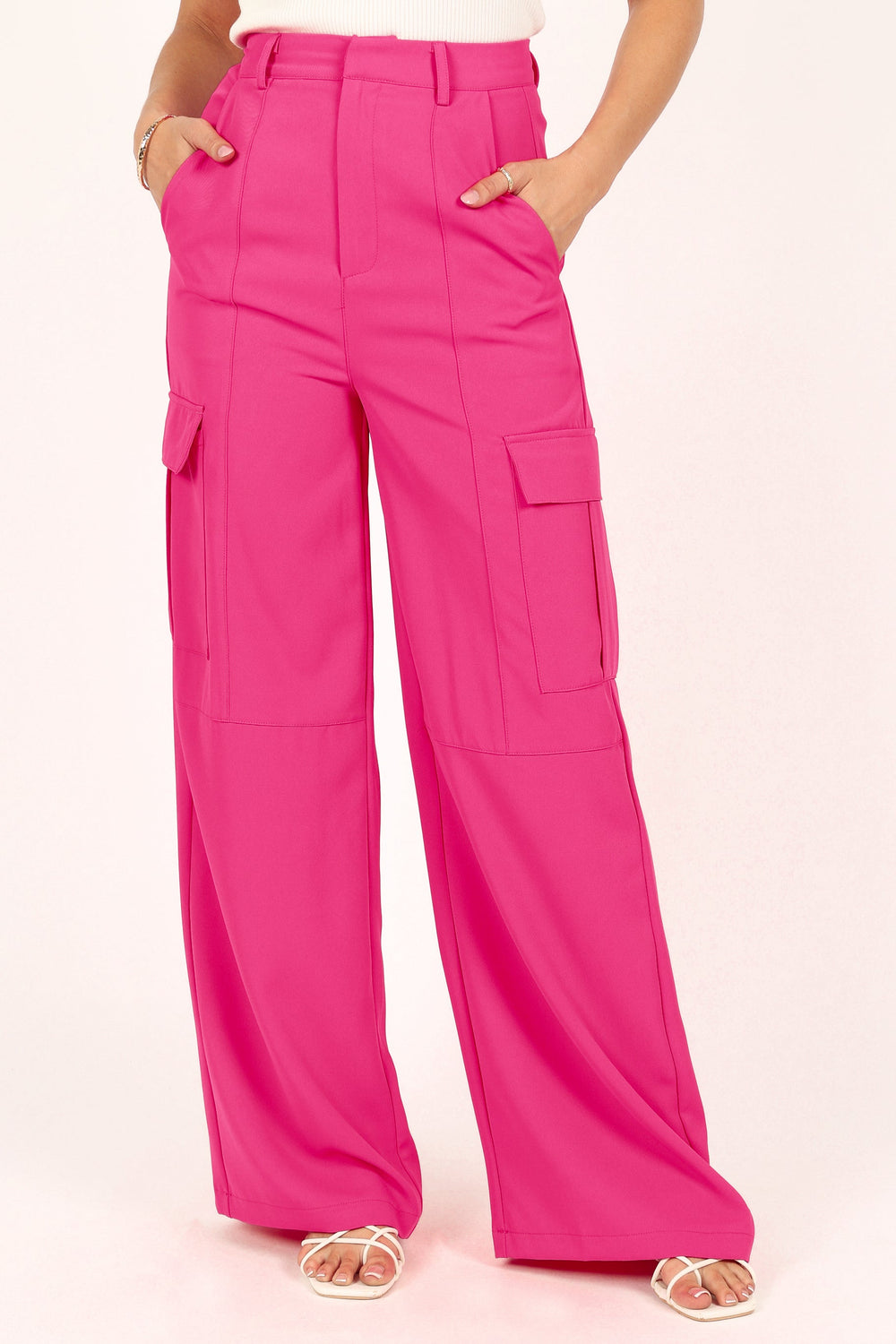 Petal and Pup USA BOTTOMS @Khloe High Waisted Pant - Bright Pink