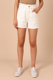 Petal and Pup USA BOTTOMS Mary Denim Shorts - White