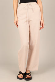 Petal and Pup USA BOTTOMS Penelope Knitted Wide Leg Lounge Pants - Taupe