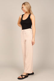 Petal and Pup USA BOTTOMS Penelope Knitted Wide Leg Lounge Pants - Taupe