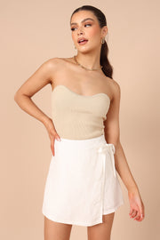 Petal and Pup USA BOTTOMS Roxy Faux Wrap Skort - Ivory