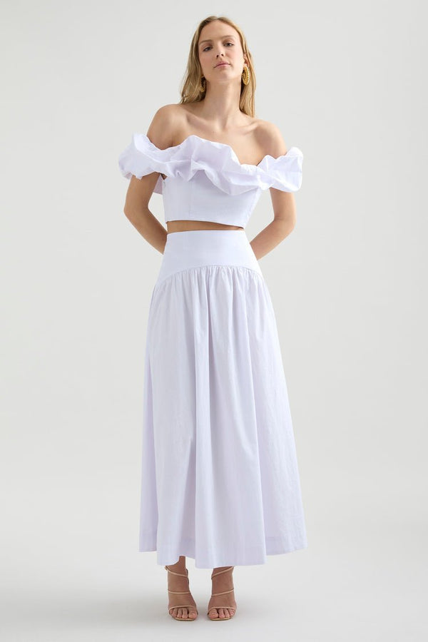 Petal and Pup USA BOTTOMS Savannah Maxi Skirt - White