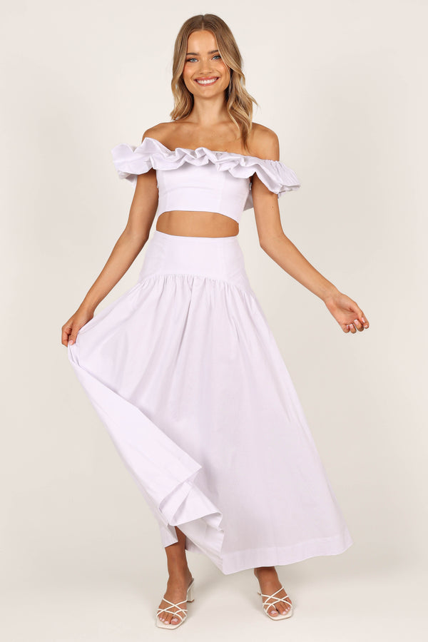 Petal and Pup USA BOTTOMS Savannah Maxi Skirt - White