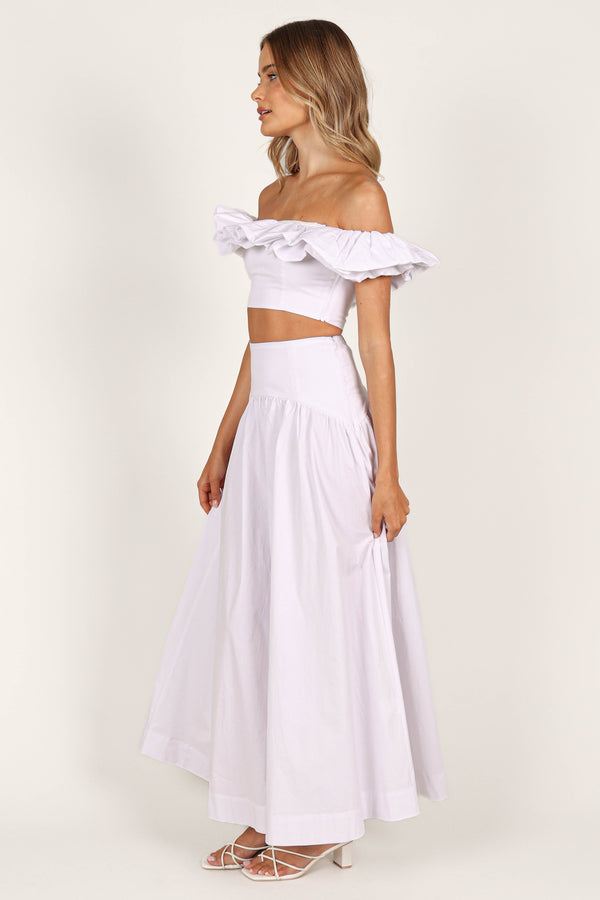 Petal and Pup USA BOTTOMS Savannah Maxi Skirt - White