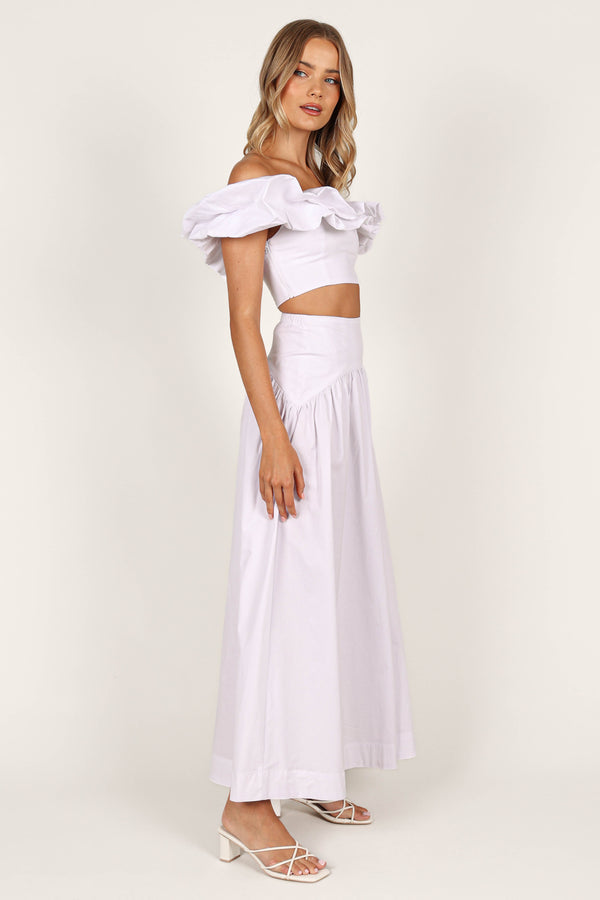 Petal and Pup USA BOTTOMS Savannah Maxi Skirt - White