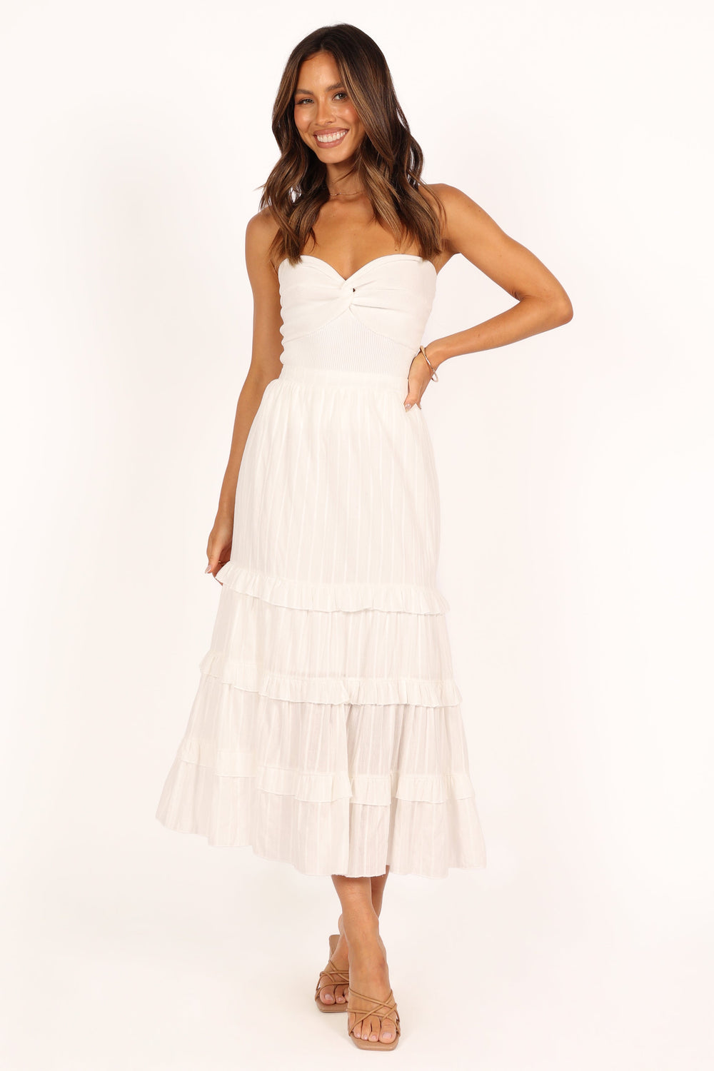 Sheridan Ruffle Maxi Skirt - White - Petal & Pup USA