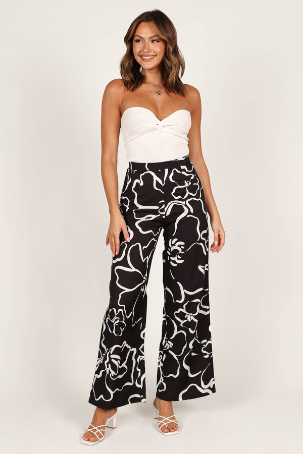 Petal and Pup USA BOTTOMS York Pant - White / Black Floral