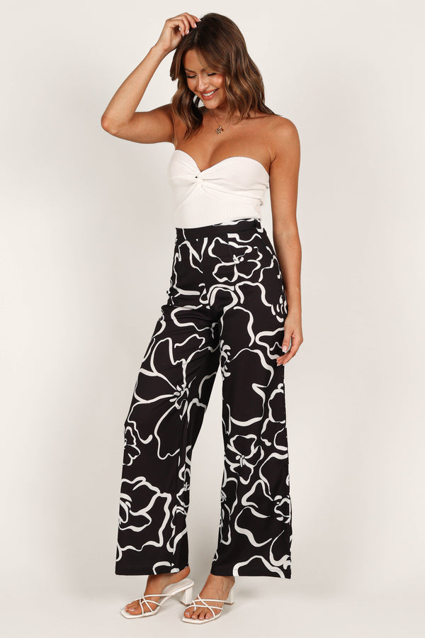 Petal and Pup USA BOTTOMS York Pant - White / Black Floral