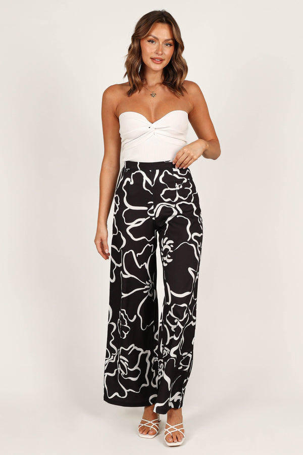 Petal and Pup USA BOTTOMS York Pant - White / Black Floral