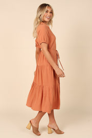 Petal and Pup USA DRESSES Adara Midi Dress - Orange