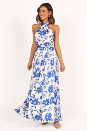 Petal and Pup USA DRESSES Allora Halter Dress - Blue Floral