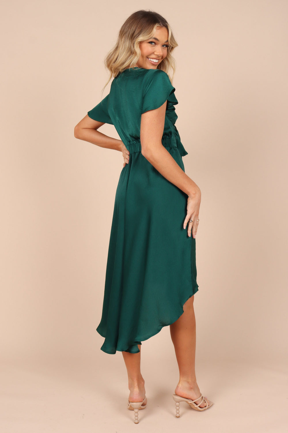 Petal and Pup USA DRESSES Amanda Hi Lo Tie Front Dress - Emerald