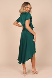 Petal and Pup USA DRESSES Amanda Hi Lo Tie Front Dress - Emerald