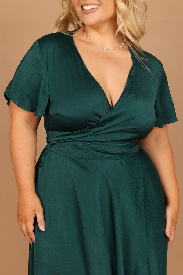 Petal and Pup USA DRESSES Amanda Hi Lo Tie Front Dress - Emerald