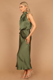 Petal and Pup USA DRESSES Amelie One Shoulder Maxi Dress - Olive