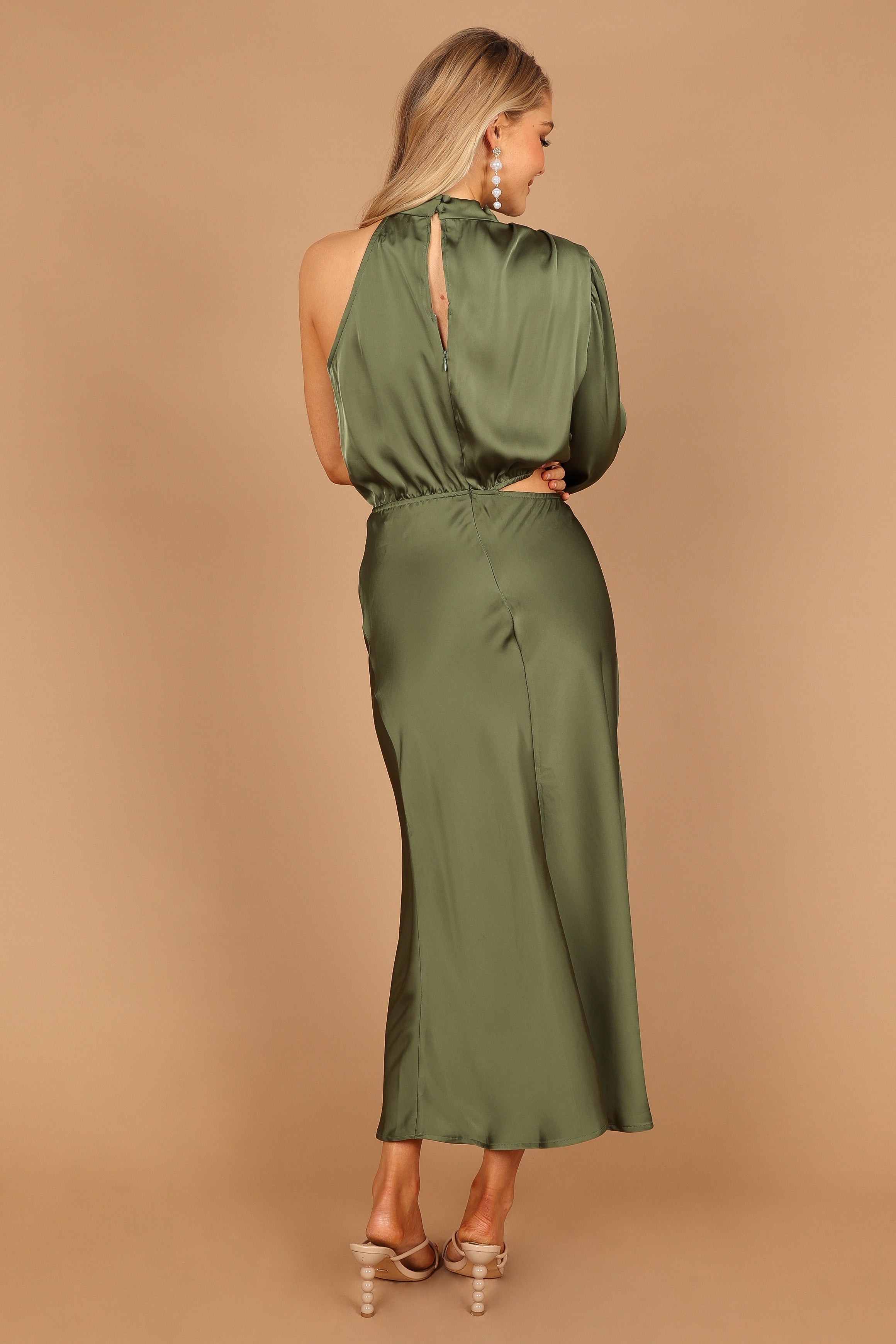 Petal and Pup USA DRESSES Amelie One Shoulder Maxi Dress - Olive