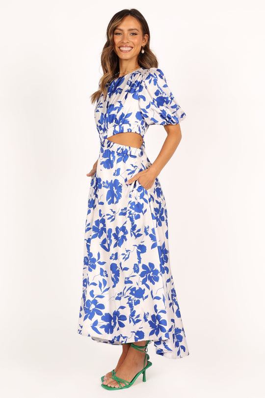 Aminah Puff Sleeve Dress - Blue Floral - Petal & Pup USA