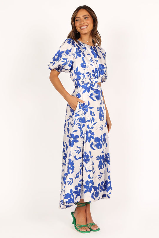 Aminah Puff Sleeve Dress - Blue Floral - Petal & Pup USA