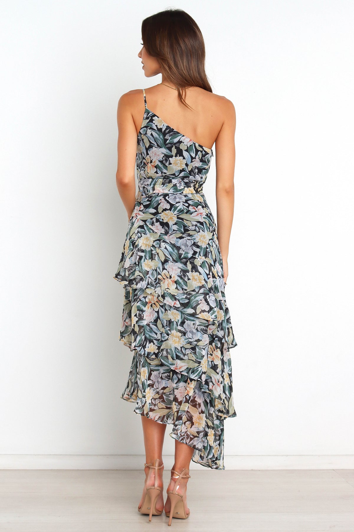 amren floral one-shoulder tiered asymmetric dress Petal & Pup | Dresses | Petal Pup Amren Floral Oneshoulder Tiered Asymmetric Dress
