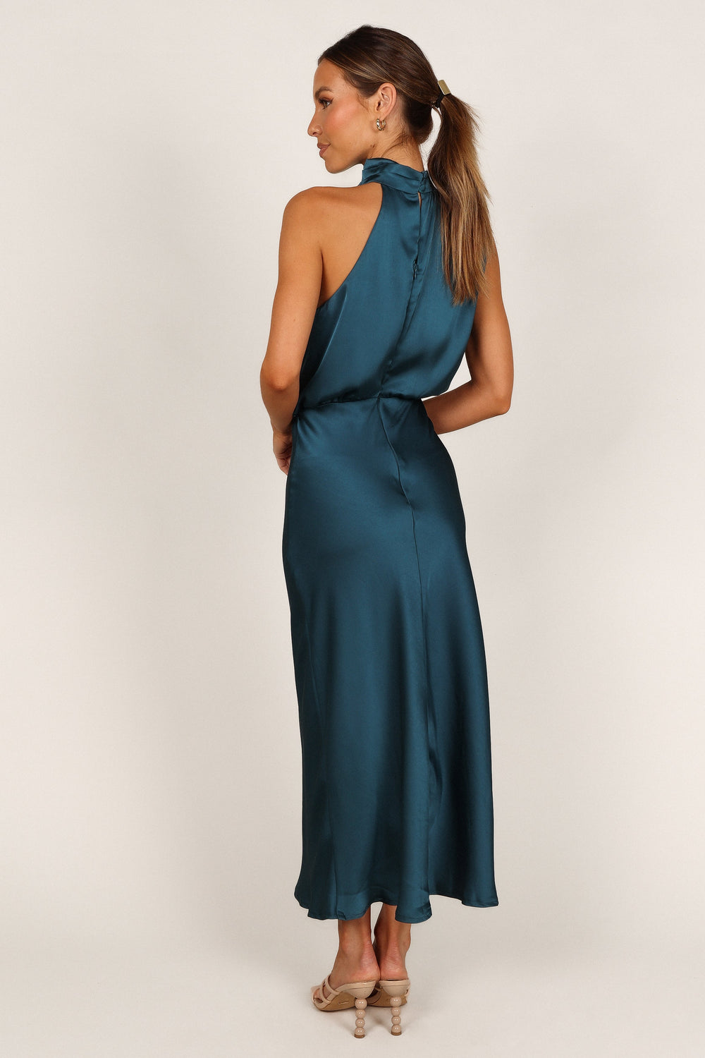 Petal and Pup USA DRESSES Anabelle Halter Neck Maxi Dress - Teal