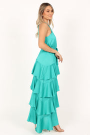 Petal and Pup USA DRESSES Annalise Tiered Maxi Dress - Teal