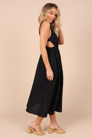 Petal and Pup USA DRESSES Aubrey Cutout Midi Dress - Black