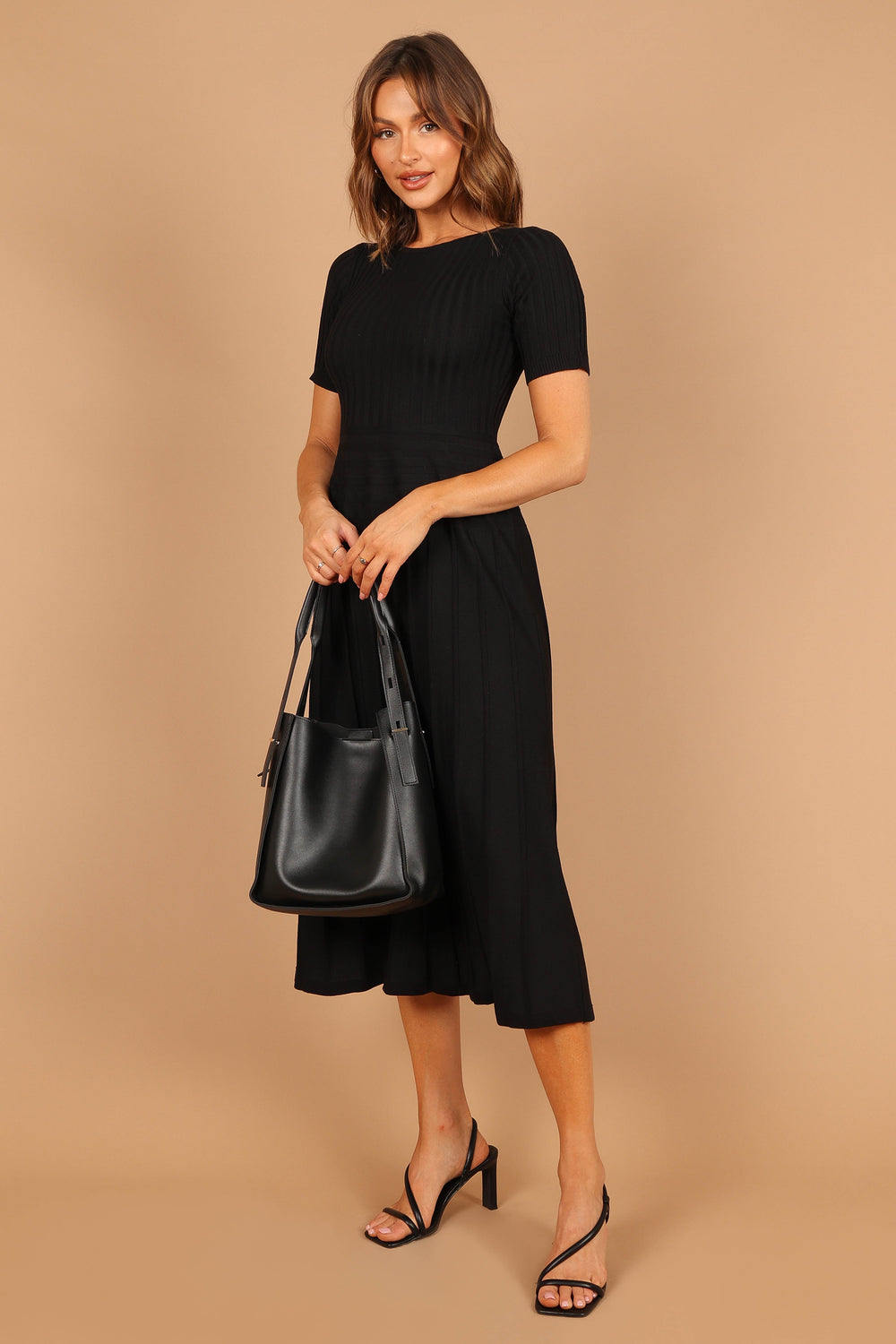 Petal and Pup USA DRESSES Audrina Knit Midi Dress - Black