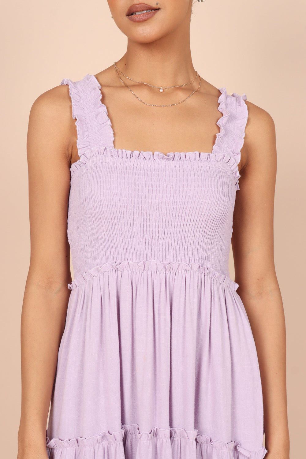 Petal and Pup USA DRESSES August Shirred Maxi Dress - Lilac