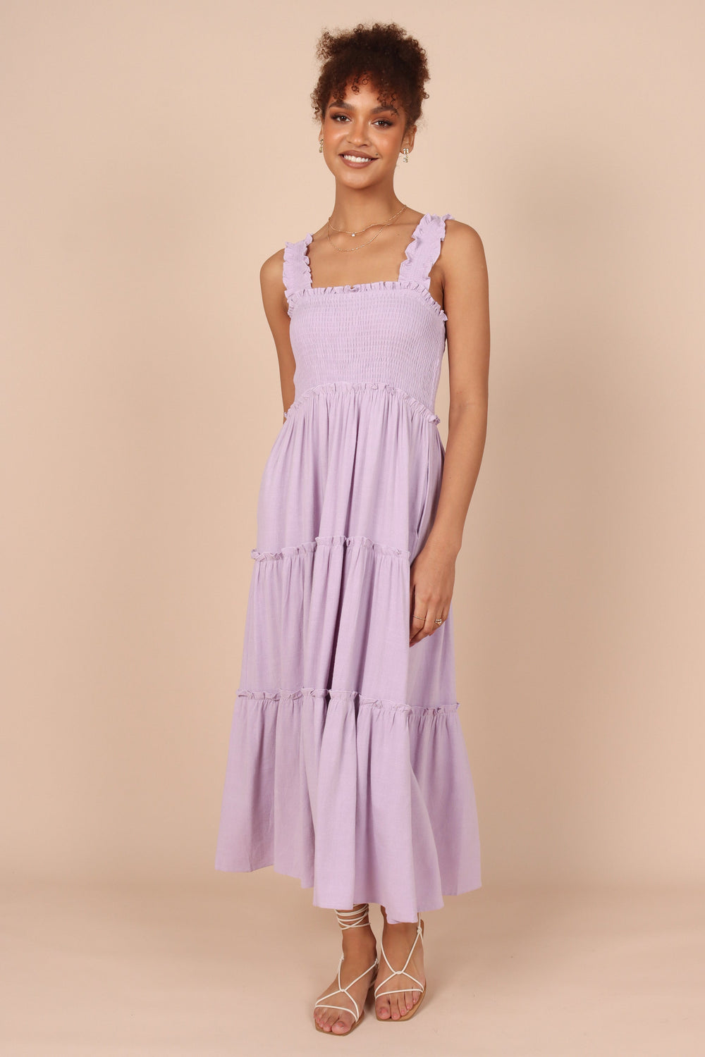 Petal and Pup USA DRESSES August Shirred Maxi Dress - Lilac