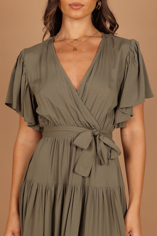 Barker Dress Olive Petal & Pup USA